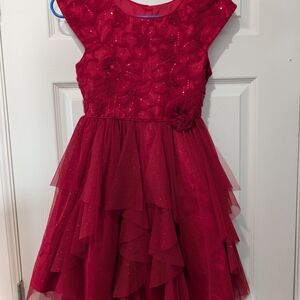 Jona Michelle Sparkling Red Floral Dress